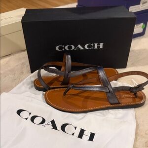 Coach Brown Leather Sandals
